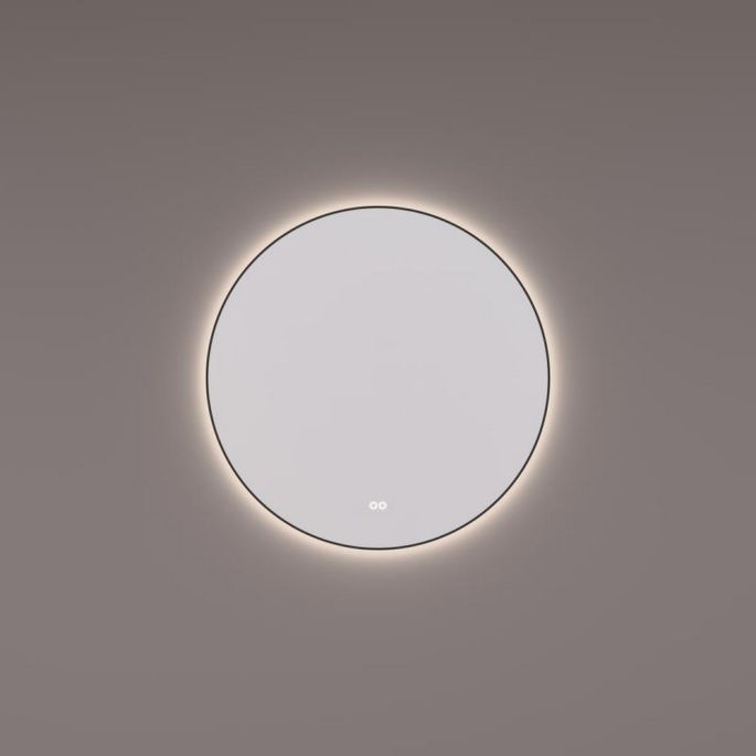 Hipp Design SPV 13520 BL KW spiegel rond in MAT ZWART met indirecte LED verlichting rondom 120x3cm