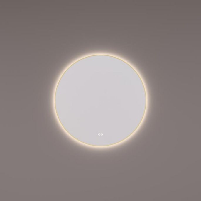 Hipp Design SPV 13520 KW MES mirror round in brass PVD with indirect LED lighting all around 120x3cm