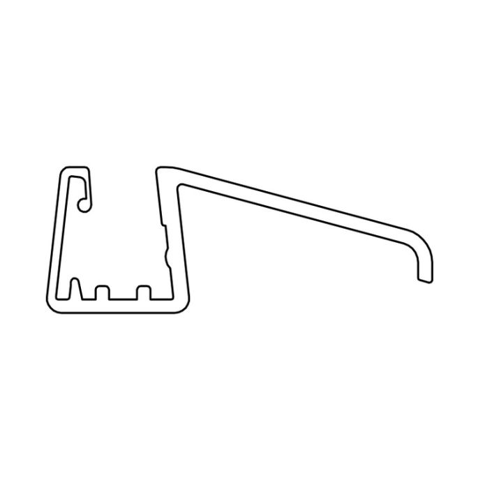 HSK E100058-8-3-L horizontaal afdichtingsprofiel links 100cm, 8mm (voor douchedeur met magnetische geleider)