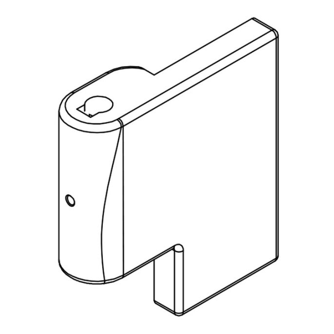 HSK K2 - K2P E88313-OL-41 scharnierdeel voor vast deel boven links, chroom