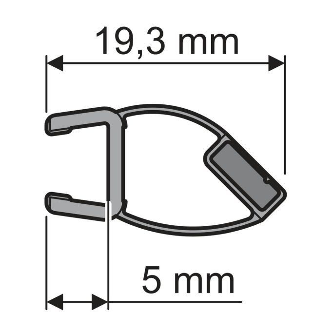 Huppe universeel 070063 magneetlijst voor deurvleugel links, 202,5cm / 6mm