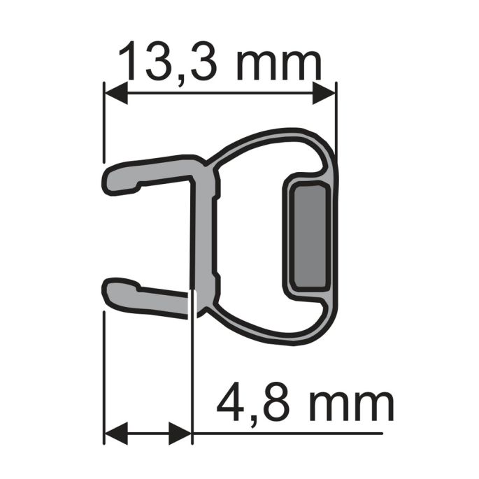 Huppe universeel 070065 magneetlijst, 202,5cm / 6mm
