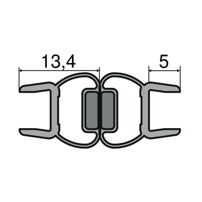 Huppe universeel 070268 set magneetlijsten 180°, 202,5cm / 8mm