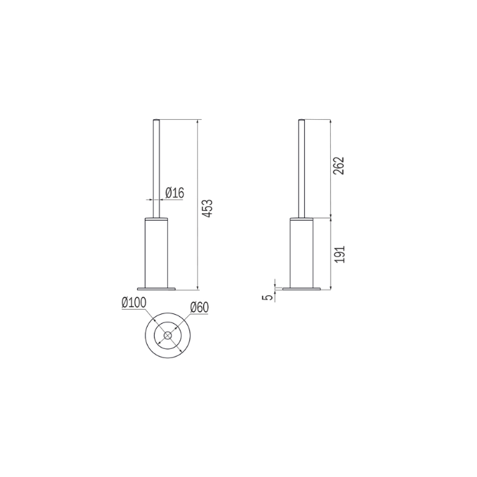 Inda MY MiniLove AV514ZCR toiletborstelgarnituur chroom