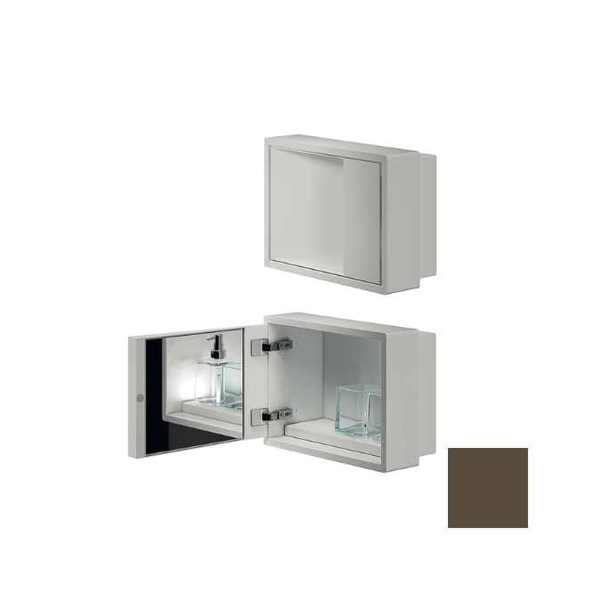 Inda MY Secret A80760BN inbouwnis met bekerhouder, zeepdispenser en spiegel 350x260mm mat bruno