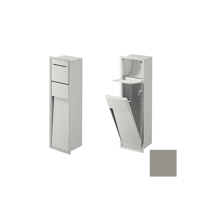 Inda MY Secret A8085BPT inbouwnis met toiletrolhouder en hygiënische douche190x660mm mat platino