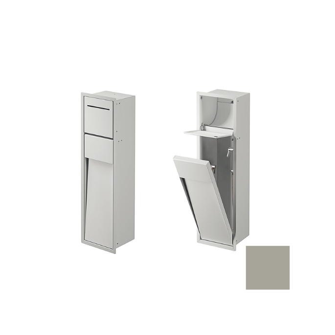 Inda MY Secret A8085BST Einbaunische mit Toilettenpapierhalter und hygienischer Dusche190x660mm matt seta