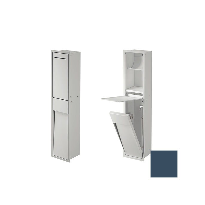 Inda MY Secret A8085DBD inbouwnis met toiletrolhouder en hygiënische douche 190x860mm mat blu denim