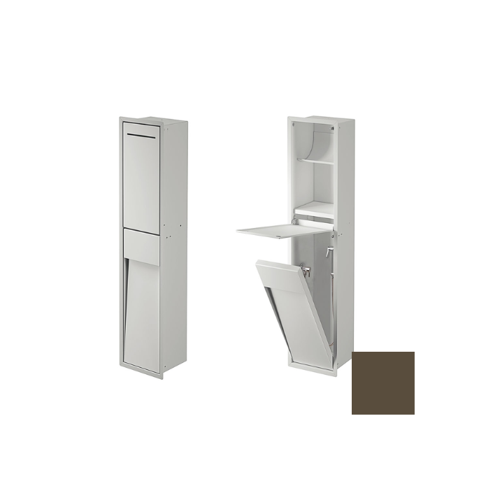 Inda MY Secret A8085DBN inbouwnis met toiletrolhouder en hygiënische douche 190x860mm mat bruno