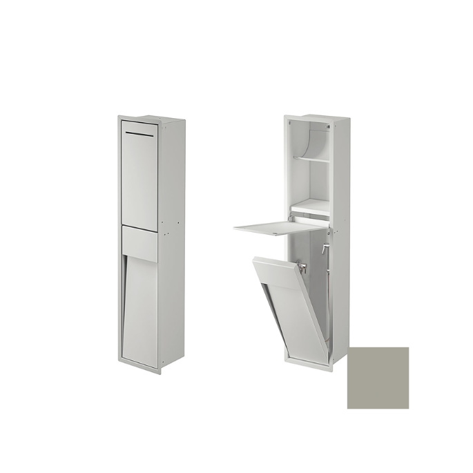 Inda MY Secret A8085DST inbouwnis met toiletrolhouder en hygiënische douche 190x860mm mat seta