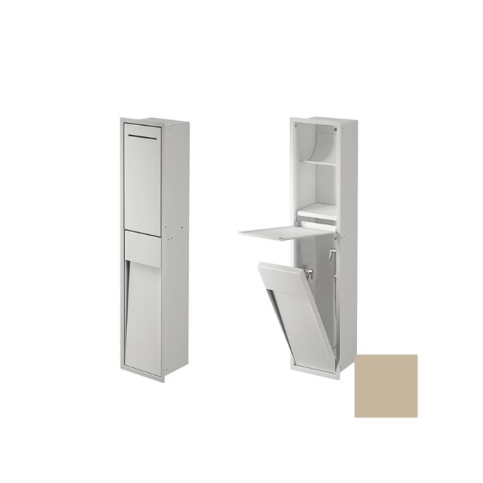 Inda MY Secret A8085DTL inbouwnis met toiletrolhouder en hygiënische douche 190x860mm mat terra di luna