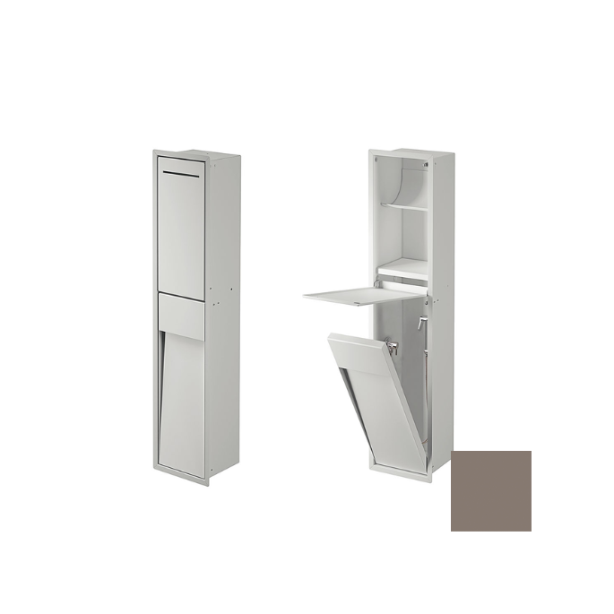 Inda MY Secret A8085DVN inbouwnis met toiletrolhouder en hygiënische douche 190x860mm mat avana