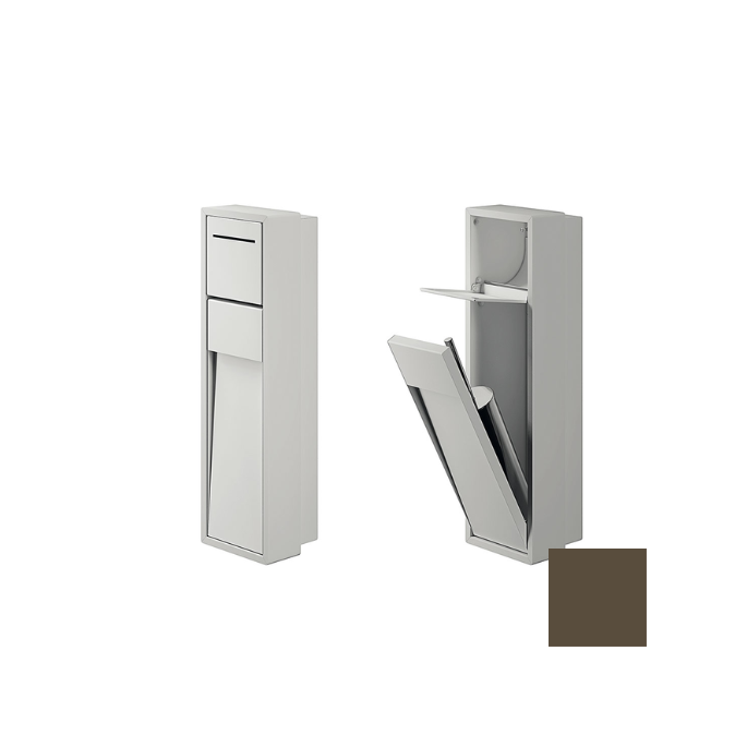 Inda MY Secret A8086ABN inbouwnis met toiletrolhouder en toiletborstelgarnituur 190x660mm mat bruno