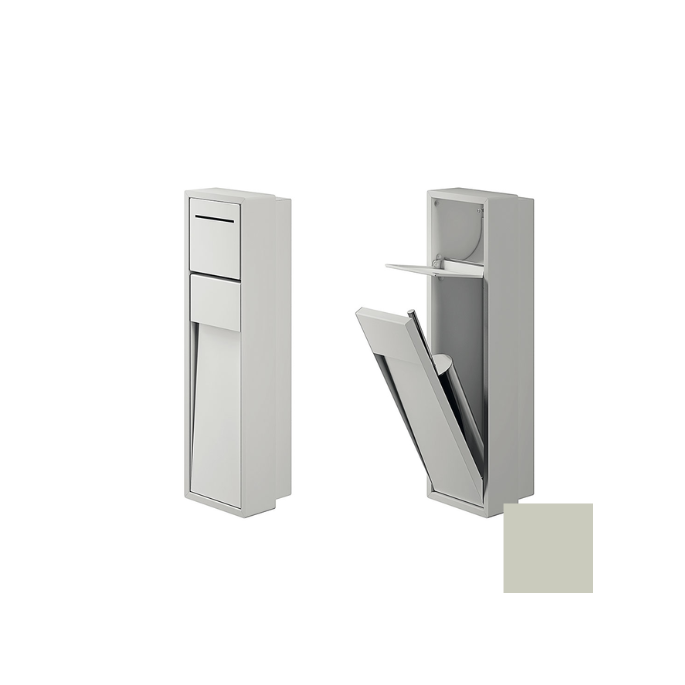 Inda MY Secret A8086ACE inbouwnis met toiletrolhouder en toiletborstelgarnituur 190x660mm mat cemento