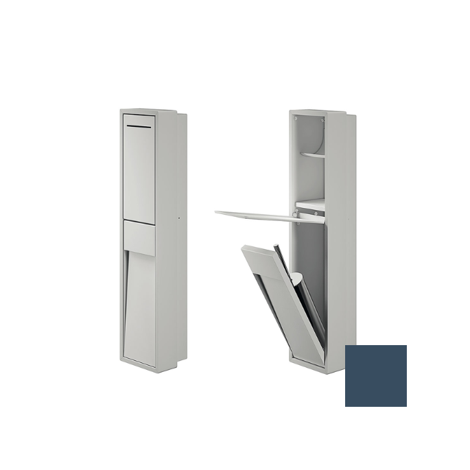 Inda MY Secret A8086CBD inbouwnis met toiletrolhouder en toiletborstelgarnituur 190x860mm mat blu denim