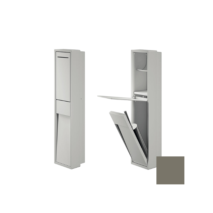 Inda MY Secret A8086CCX inbouwnis met toiletrolhouder en toiletborstelgarnituur 190x860mm mat creta