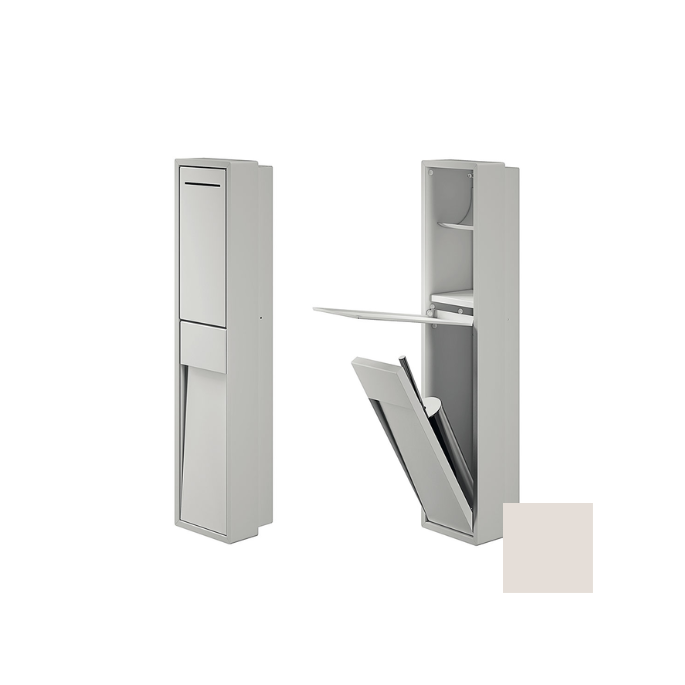 Inda MY Secret A8086CMP inbouwnis met toiletrolhouder en toiletborstelgarnituur 190x860mm mat perla