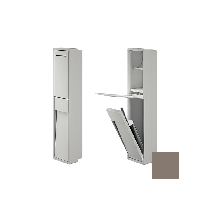 Inda MY Secret A8086CVN inbouwnis met toiletrolhouder en toiletborstelgarnituur 190x860mm mat avana