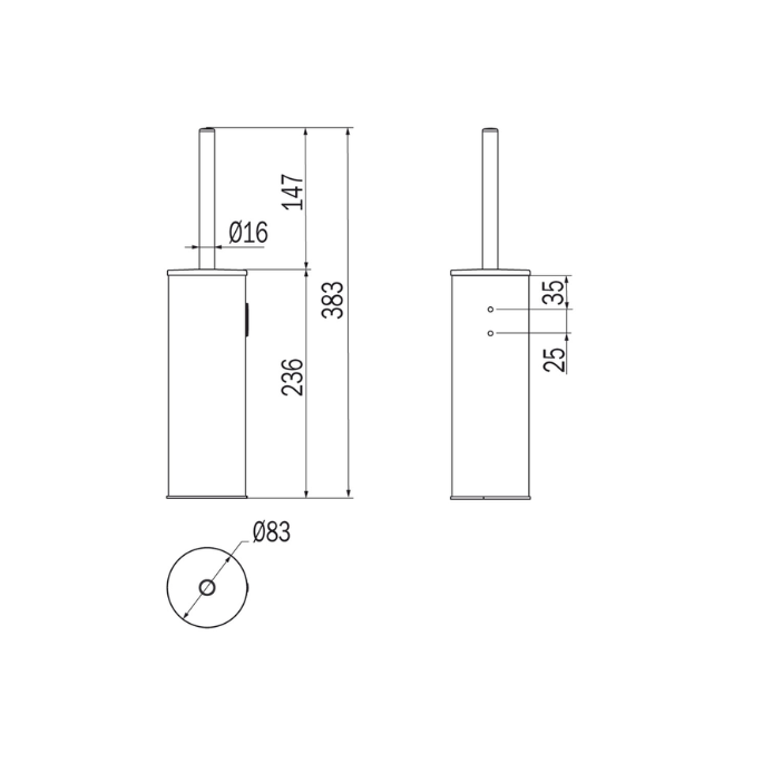 Inda MY Way AV414AAL toiletborstelgarnituur chroom