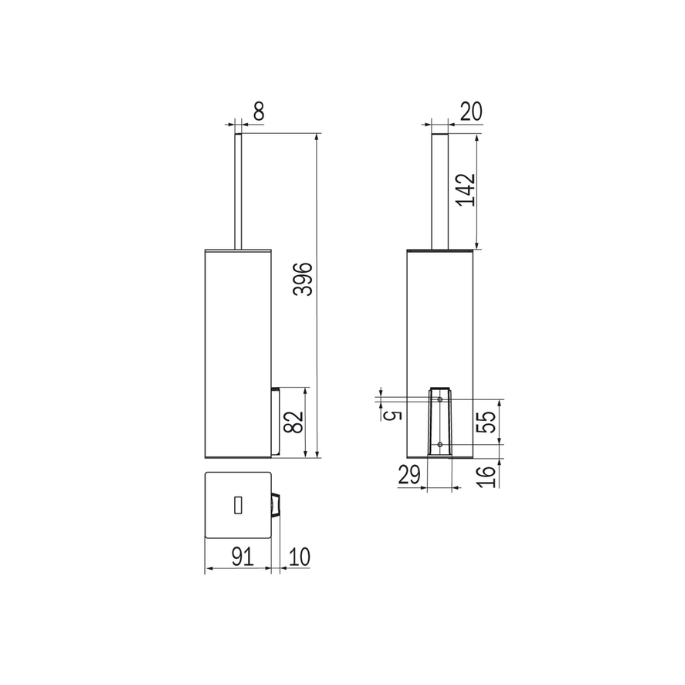 Inda MY Way AV114AWM toiletborstelgarnituur mat wit