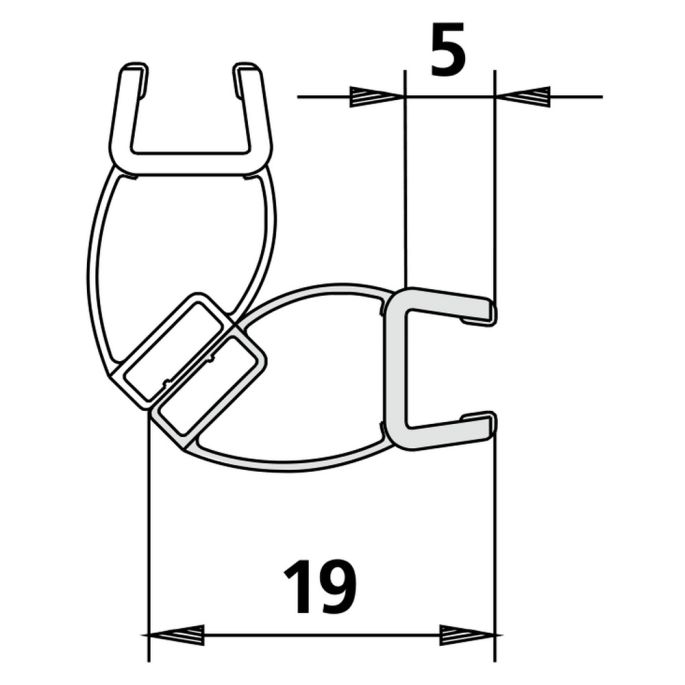 Kermi 2541181 magnetic profile for door leaf vertical 200cm