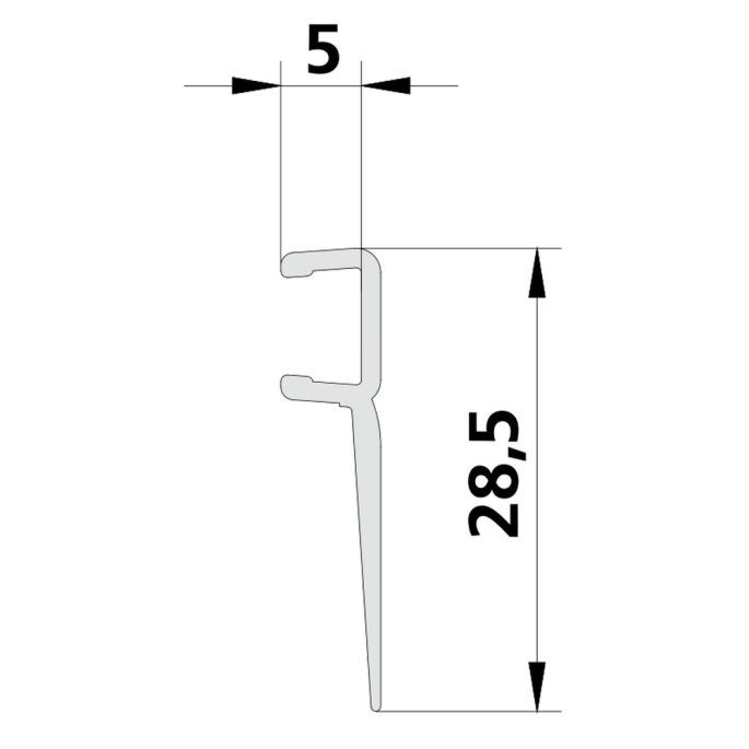 Kermi 6043748 glasafdichting vastdeel verticaal 200cm