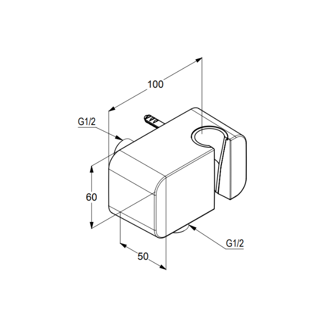Kludi 6556005 wall connection elbow with shower holder chrome (OUTLET)