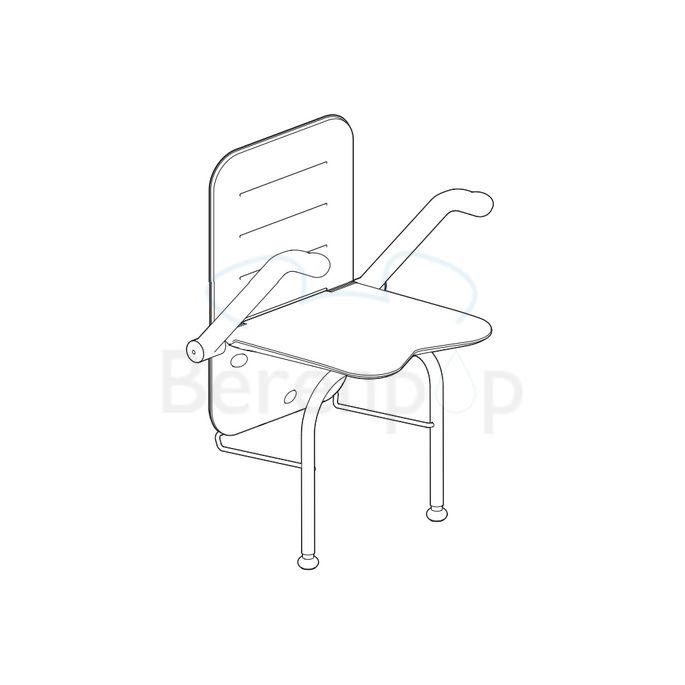 Etac Relax 81708040 shower seat with armrests, support legs and backrest Volcano gray