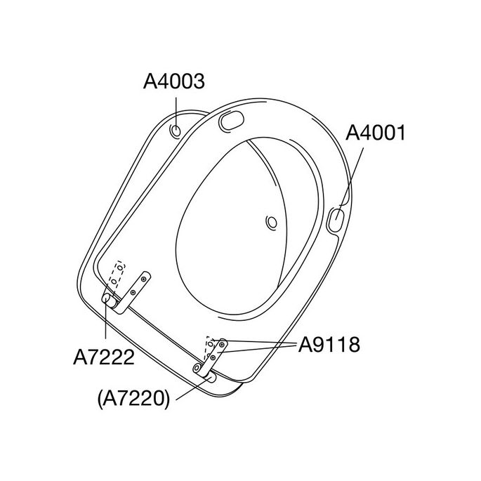 Pressalit 300 548000-BT8999 toiletzitting met deksel wit
