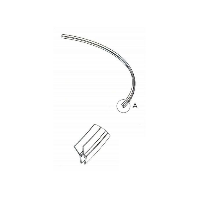 Exa-Lent Universal DS691008 Viertelkreis schwarzes Duschprofil 2 Klappen 100cm - 8mm