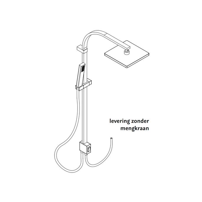 HSK AquaSwitch RS 500 rectangular 1001740 showerset without faucet chrome