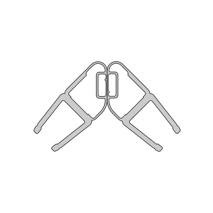 HSK E100055-90-8 magneetstrip 45 graden, set van 2 stuks, 200cm, 8mm, transparant