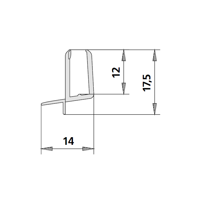 Kermi 2534044 spatwaterdichting 1 x 98,5cm - 5mm
