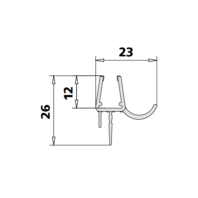Kermi 2534060 spatwaterdichting 1 x 98,5cm - 6mm