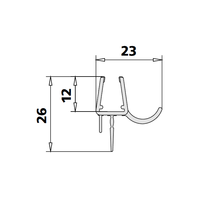 Kermi 2534104 spatwaterdichting 1 x 98,5cm - 6mm