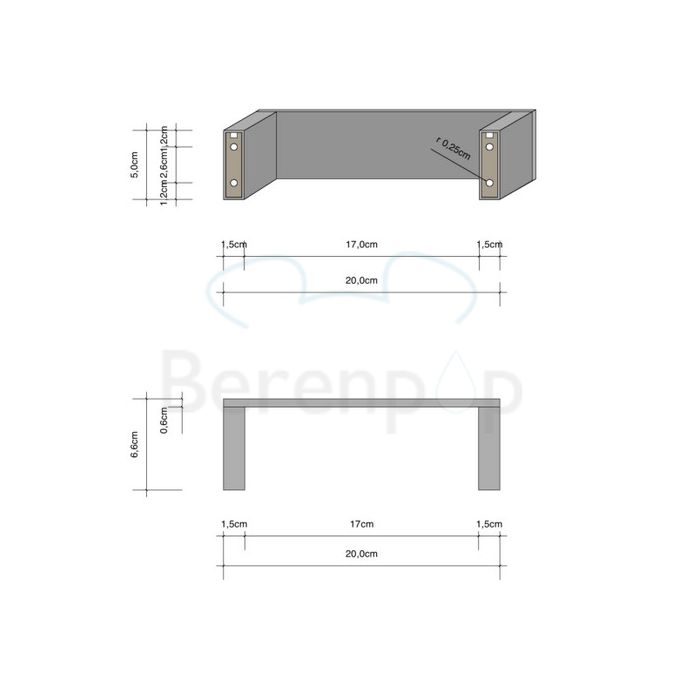 Decor Walther Brick 0592000 BK HTE20 handdoekhouder 20cm chroom