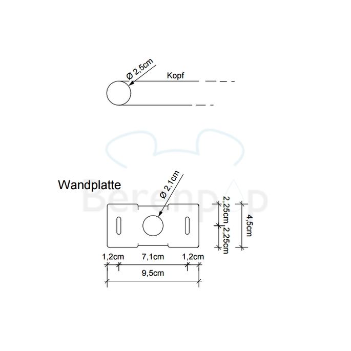 Decor Walther 0317500 DIM 20 wandlamp 20cm chroom