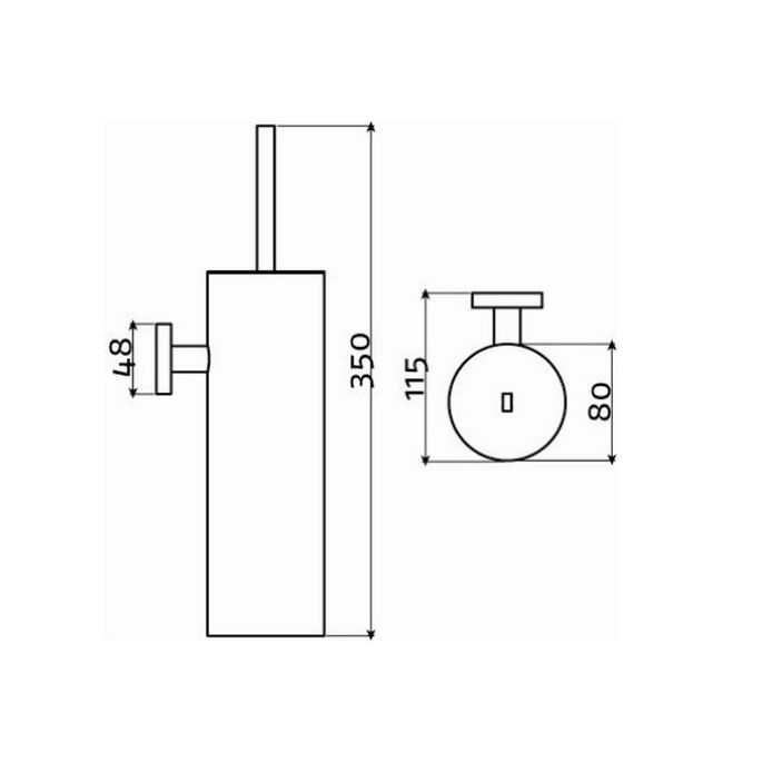Clou Flat CL0902041 toiletborstel garnituur wand chroom
