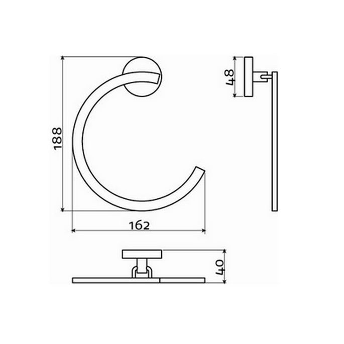 Clou Flach CL0902056 Handtuchring chrom