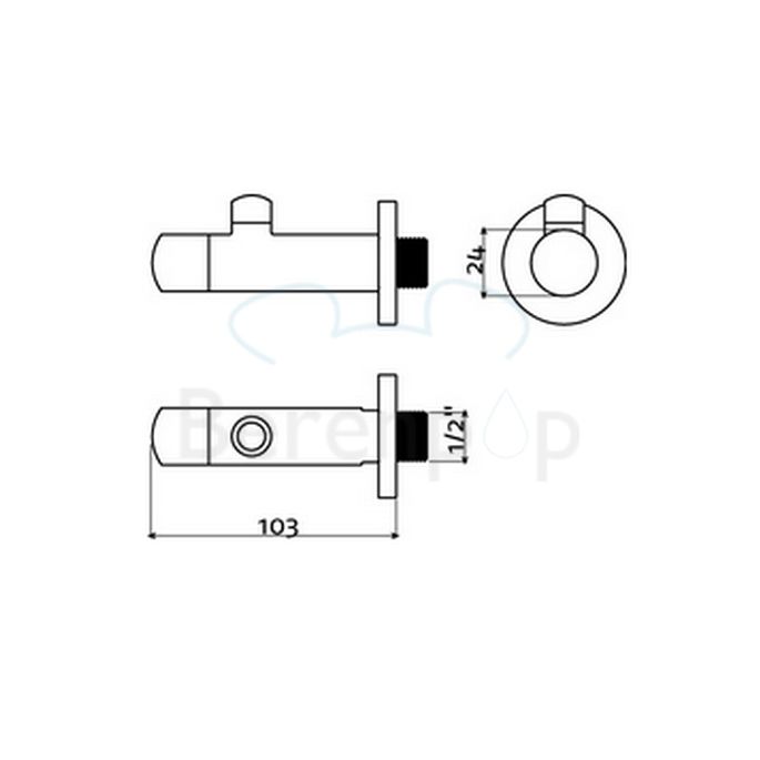 Clou InBe HIMA21027 design hoekstopkraan rvs geborsteld