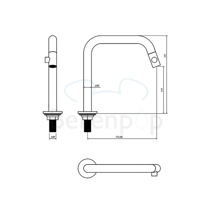 Clou Kaldur CL060500329L fonteinkraan staand (linkse versie) chroom