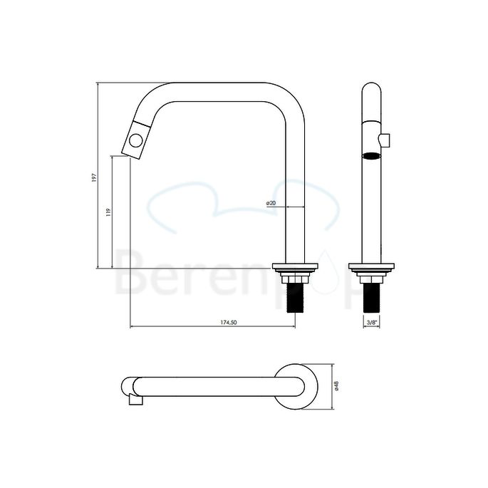 Clou Kaldur CL060500329R fonteinkraan staand (rechtse versie) chroom