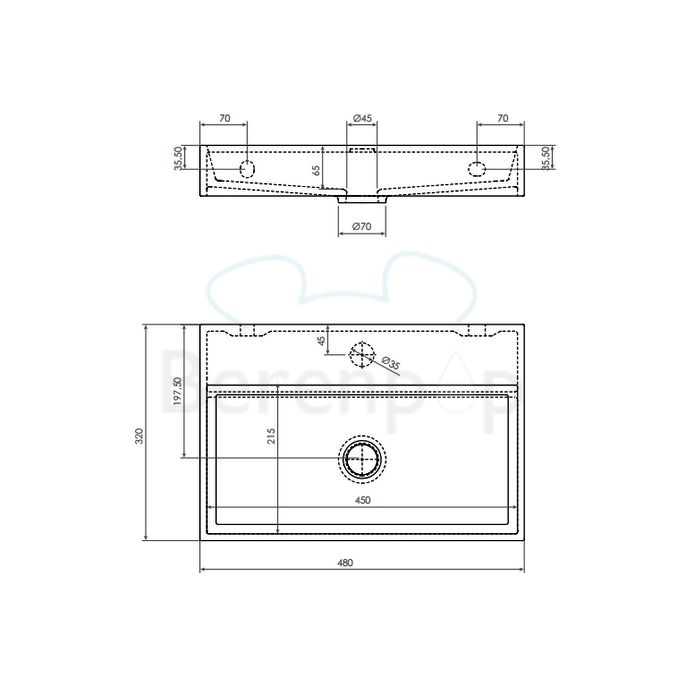 Clou Mini Wash Me Plus CL0308230 mineral marmer fontein 48cm wit