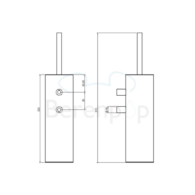 Clou Sjokker SJ09260024101 toiletborstelgarnituur wand RVS geborsteld