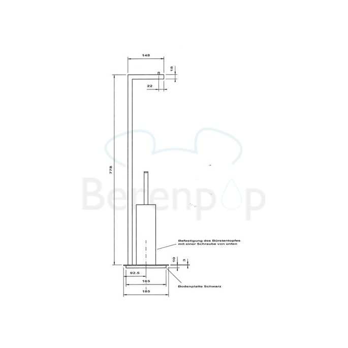 Decor Walther 0506100 Straight 7 toilet brush holder / toilet roll holder standard chrome