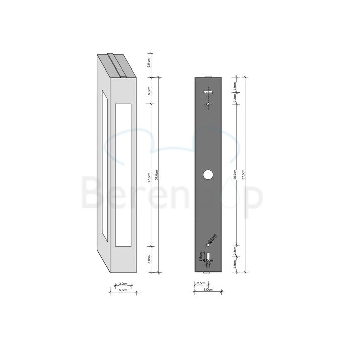 Decor Walther 0300400 BLOC 37 wandlamp 37x5cm chroom