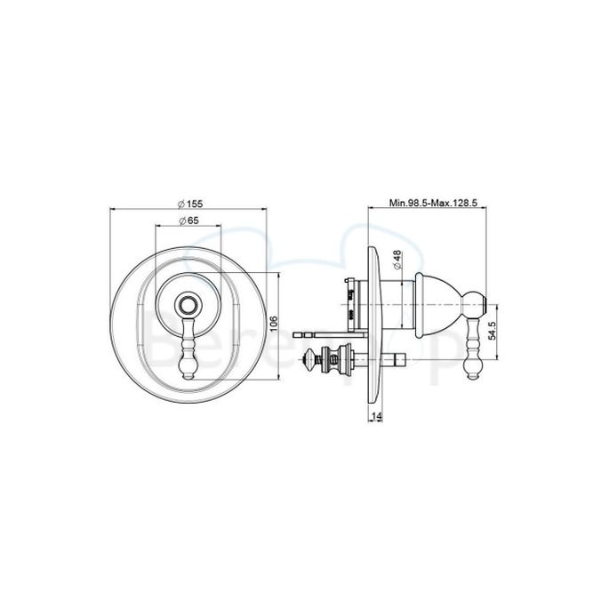 Fima Carlo Frattini Elizabeth/ Epoque F5089X2SN concealed bath/shower valve 1-lever with 2 way diverter (2 outputs) brushed nickel