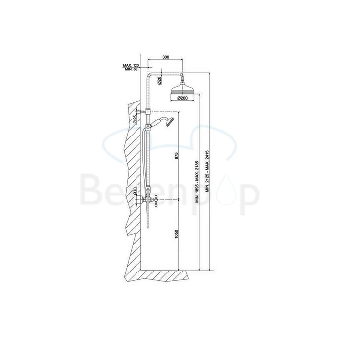 Fima Carlo Frattini Epoque F50552OR Aufputz Duscharmatur 2-Griff mit Duschset gold