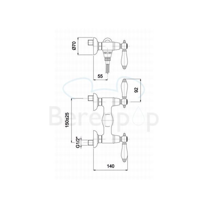 Fima Carlo Frattini Herend F54051OR surface-mounted shower faucet 2-handle gold