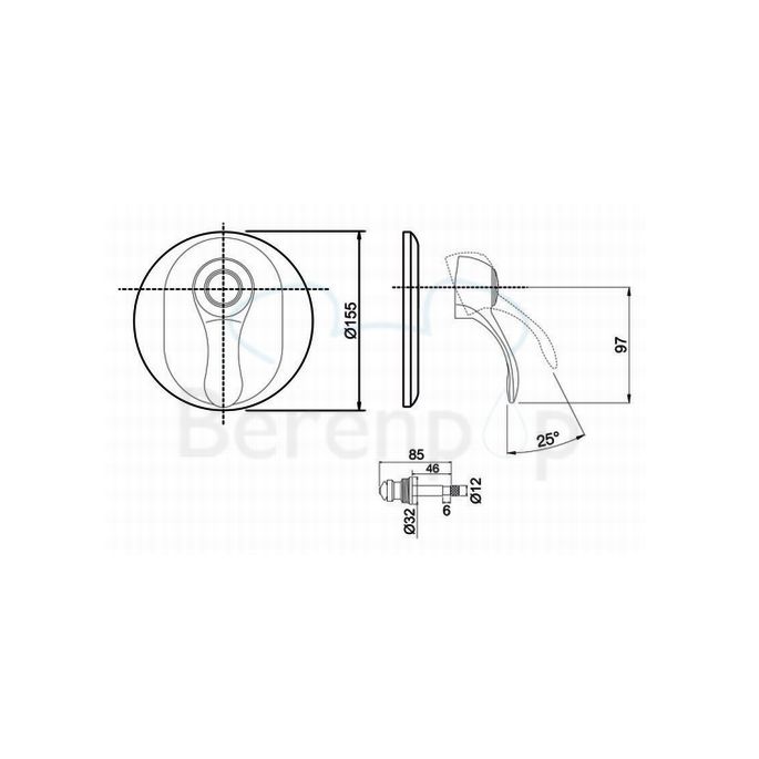 Fima Carlo Frattini Lamp F3309X2OR concealed bath/shower mixer 1 handle with 2 way diverter (2 outputs) gold